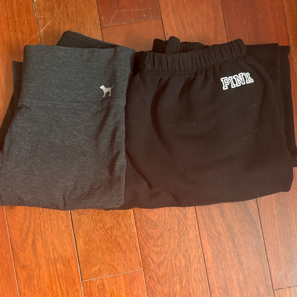 PINK Victoria's Secret Gray Leggings & Black Sweatpants Set XS